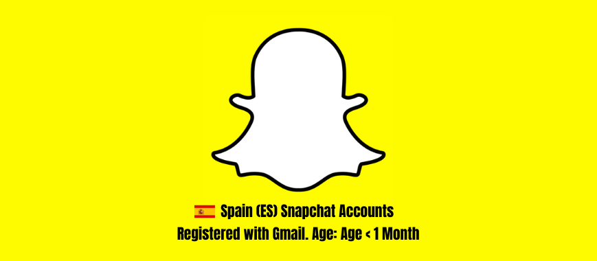 Spain (ES) Snapchat Accounts - Registered with Gmail. Age < 1 Month
