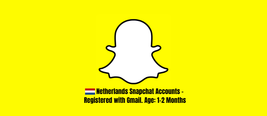 Netherlands (NL) Snapchat Accounts - Registered with Gmail. Age: 1-2 Months