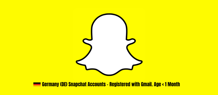 Germany (DE) Snapchat Accounts - Registered with Gmail. Age < 1 Month