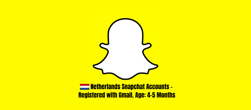 Netherlands (NL) Snapchat Accounts - Registered with Gmail. Age: 4-5 Months