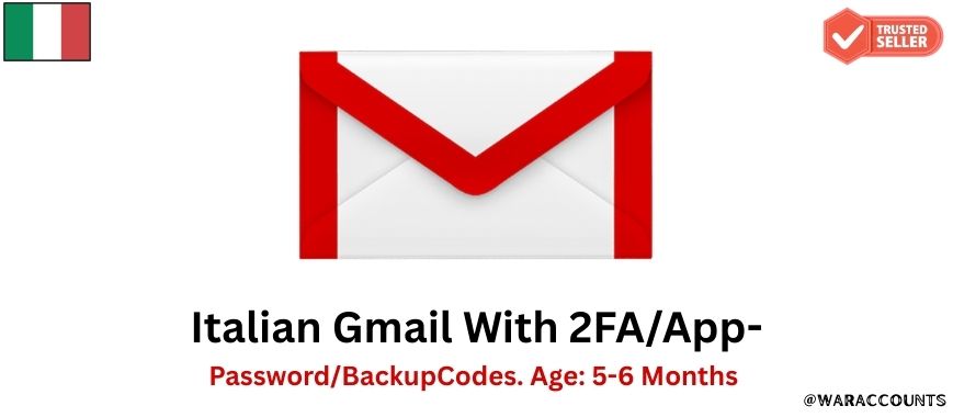 Italian Gmail Account With 2FA/App-Password/BackupCodes. Age: 5-6 Months