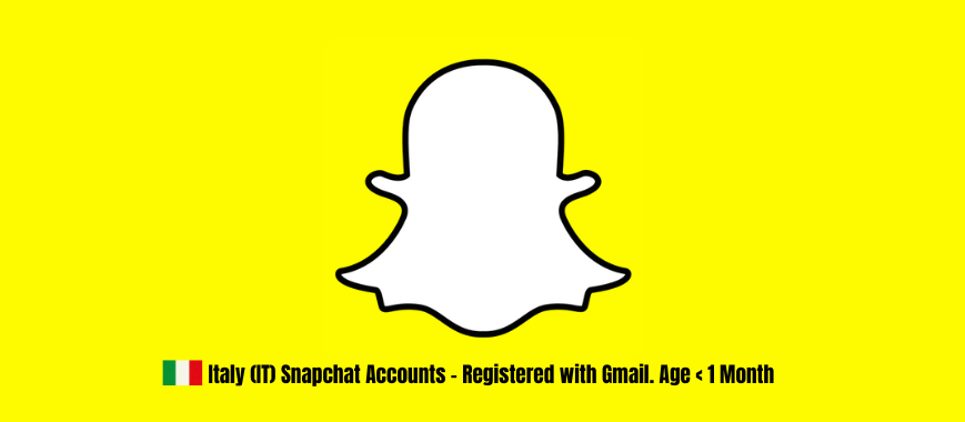 Italy (IT) Snapchat Accounts - Registered with Gmail. Age < 1 Month