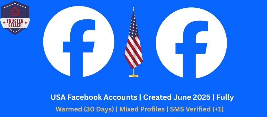 USA Facebook Accounts | Created June 2025 | Fully Warmed (30 Days) | Mixed Profiles | SMS Verified (+1) Slide 1
