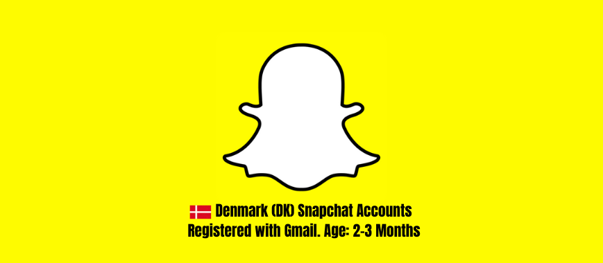 Denmark (DK) Snapchat Accounts - Registered with Gmail. Age: 2-3 Months