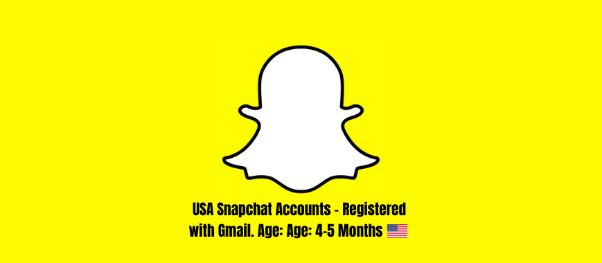 USA Snapchat Accounts - Registered with Gmail. Age: 4-5 Months