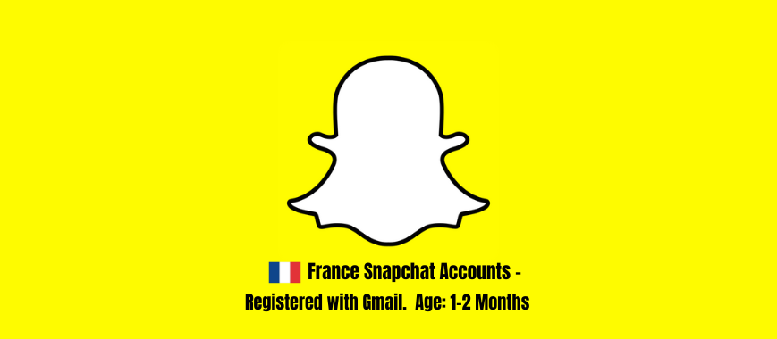 France (FR) Snapchat Accounts - Registered with Gmail. Age: 1-2 Months