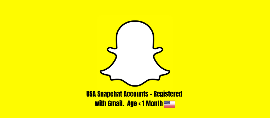 USA Snapchat Accounts - Registered with Gmail. Age < 1 Month
