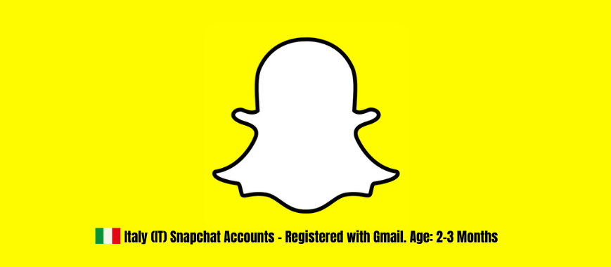 Italy (IT) Snapchat Accounts - Registered with Gmail. Age: 2-3 Months