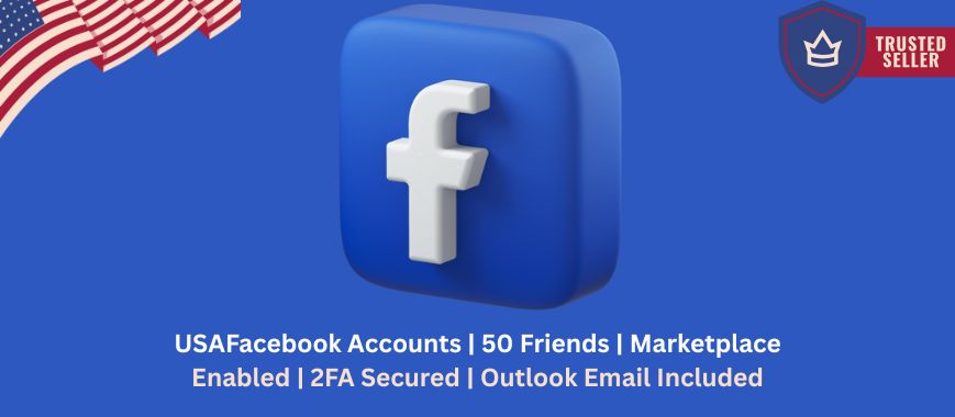 USAFacebook Accounts | 50 Friends | Marketplace Enabled | 2FA Secured | Outlook Email Included