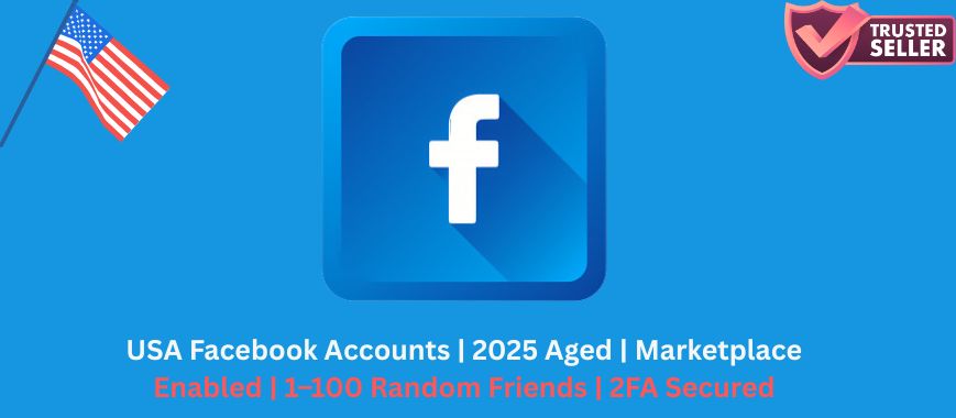 USA Facebook Accounts | 2025 Aged | Marketplace Enabled | 1–100 Random Friends | 2FA Secured
