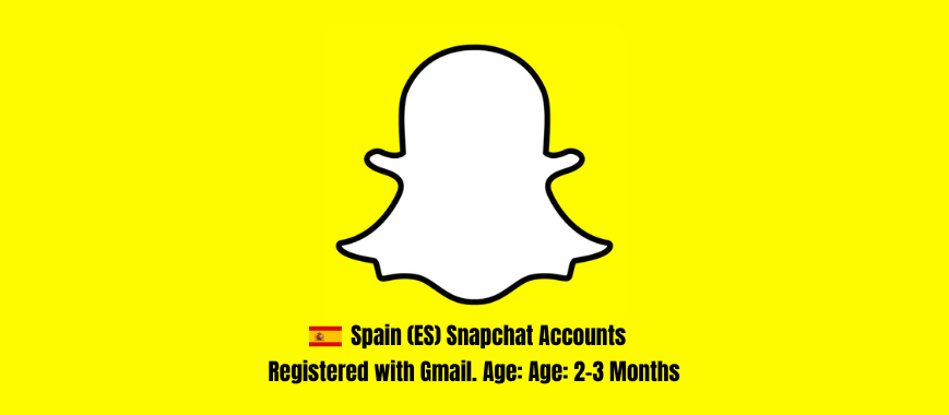 Spain (ES) Snapchat Accounts - Registered with Gmail. Age: 2-3 Months
