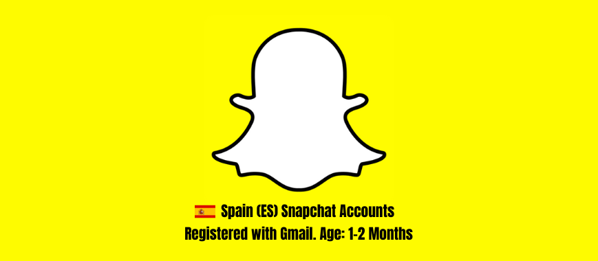 Spain (ES) Snapchat Accounts - Registered with Gmail. Age: 1-2 Months
