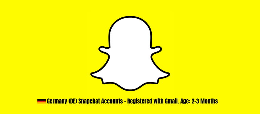 Germany (DE) Snapchat Accounts - Registered with Gmail. Age: 2-3 Months