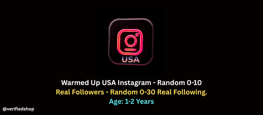 Warmed Up USA Instagram - Random 0-10 Real Followers - Random 0-30 Real Following. Age: 1-2 Years
