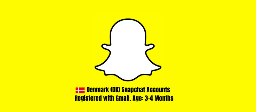 Denmark (DK) Snapchat Accounts - Registered with Gmail. Age: 3-4 Months