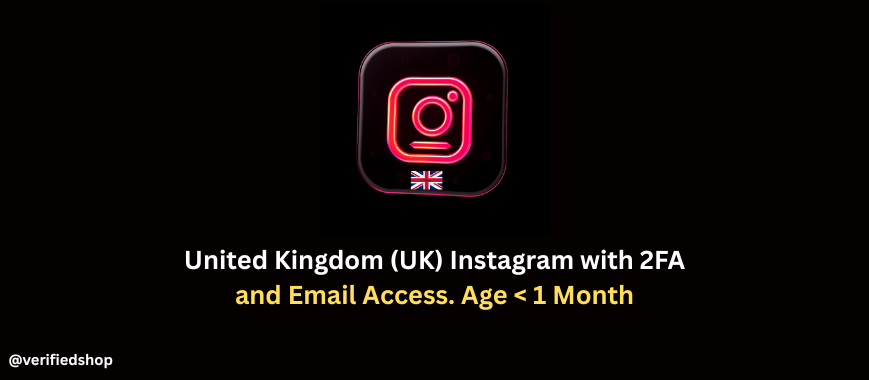 United Kingdom (UK) Instagram with 2FA and Email Access. Age < 1 Month
