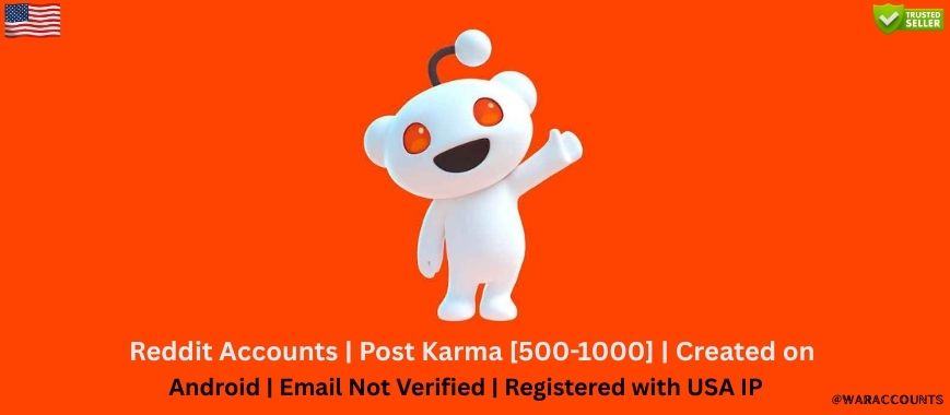 Reddit Accounts | Post Karma [500-1000] | Created on Android | Email Not Verified | Registered with USA IP Slide 1