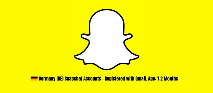 Germany (DE) Snapchat Accounts - Registered with Gmail. Age: 1-2 Months