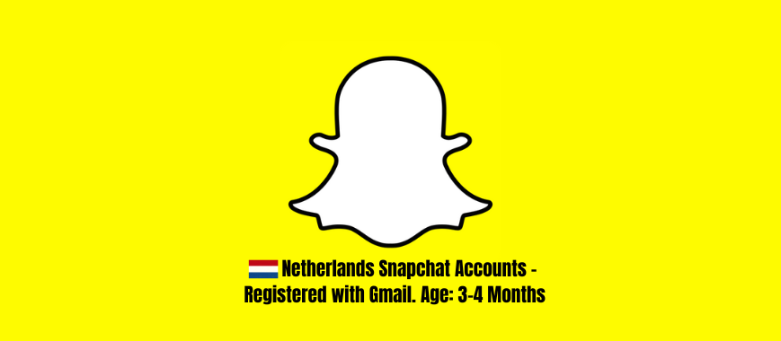 Netherlands (NL) Snapchat Accounts - Registered with Gmail. Age: 3-4 Months