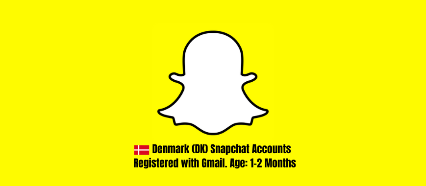 Denmark (DK) Snapchat Accounts - Registered with Gmail. Age: 1-2 Months