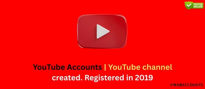 YouTube Accounts | YouTube channel created. Registered in 2019. Slide 1